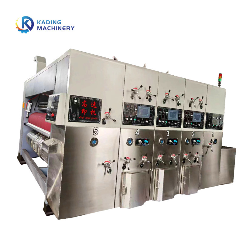 Cardboard Carton Printing Machine Leading Edge Feeding With Multi Order Storage And PLC Screen Controlled