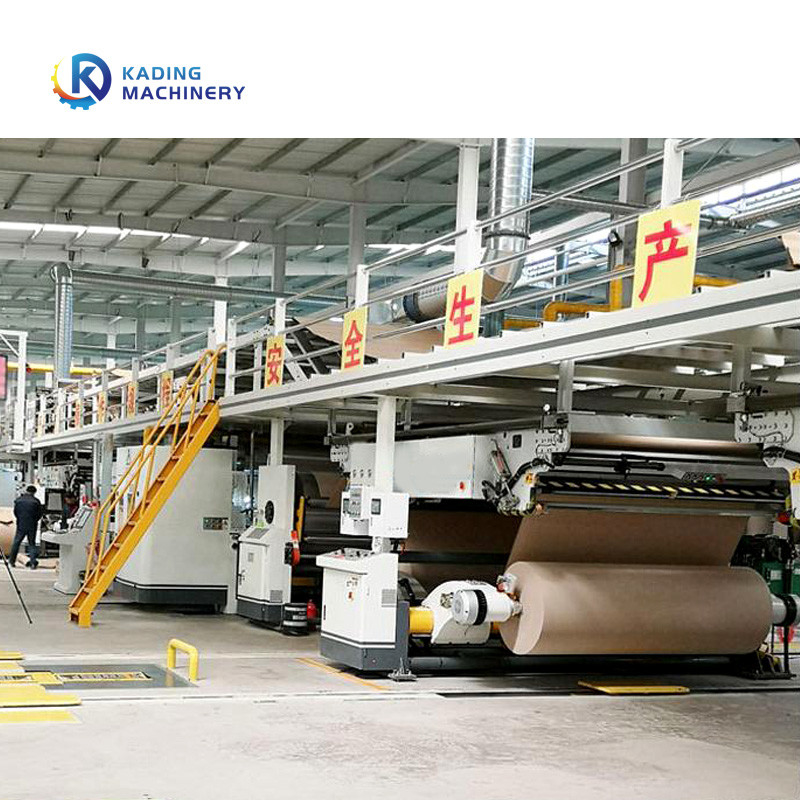 High Speed Corrugated Board Making Machine With Conveyor Bridge And Gluing Machine