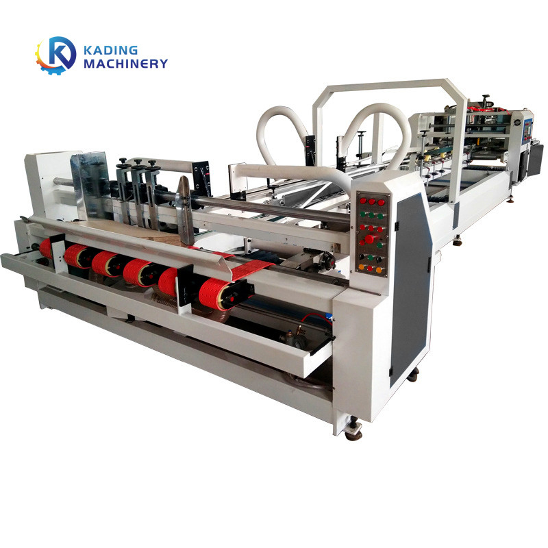 3 Layer Board Folder Gluer Machine With Auto Feeding For Gluing Packing Cardboard