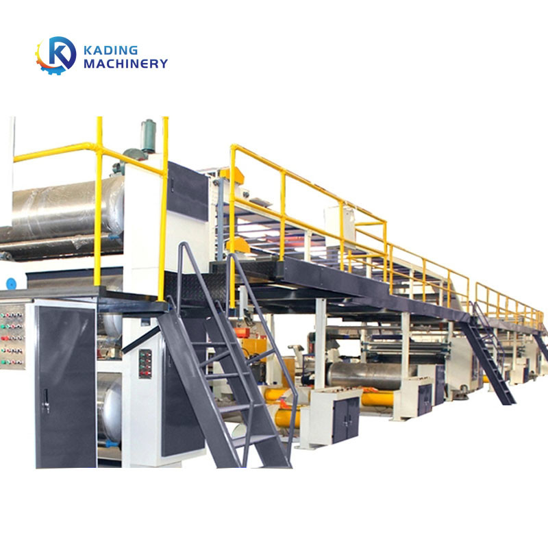 Steam Heating 3 / 5 / 7 Layers Corrugation Line With Slitter Scorer Machine