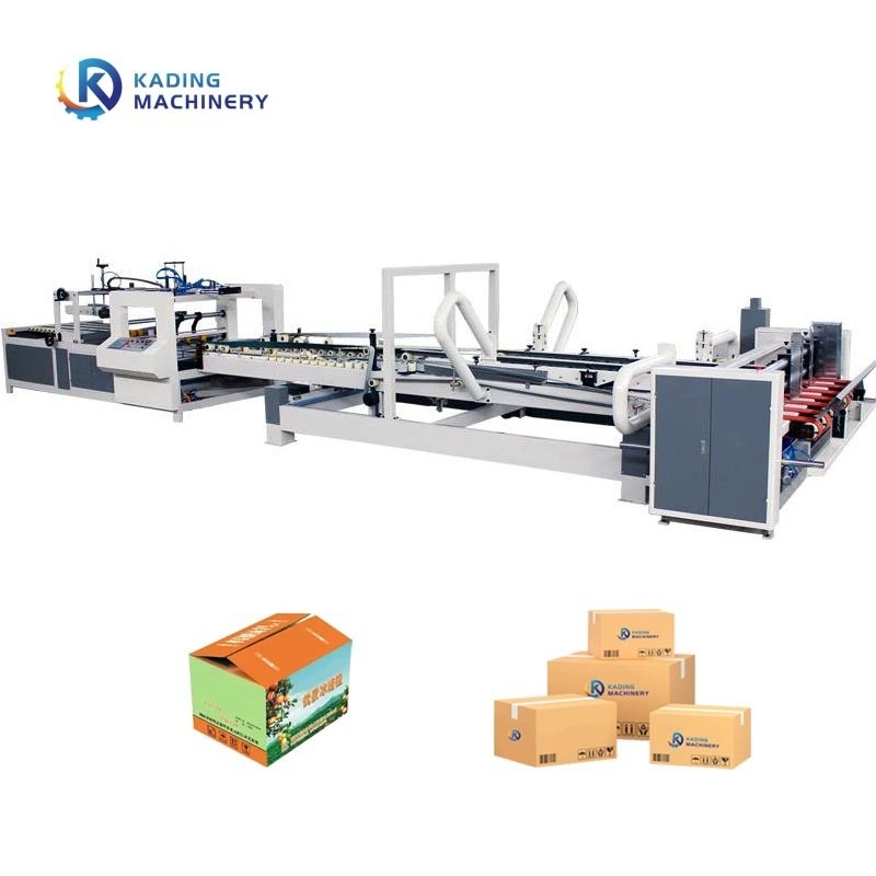 4 6 Corners Full Auto Folder Gluer Stitching Machine For Pizza Box Making