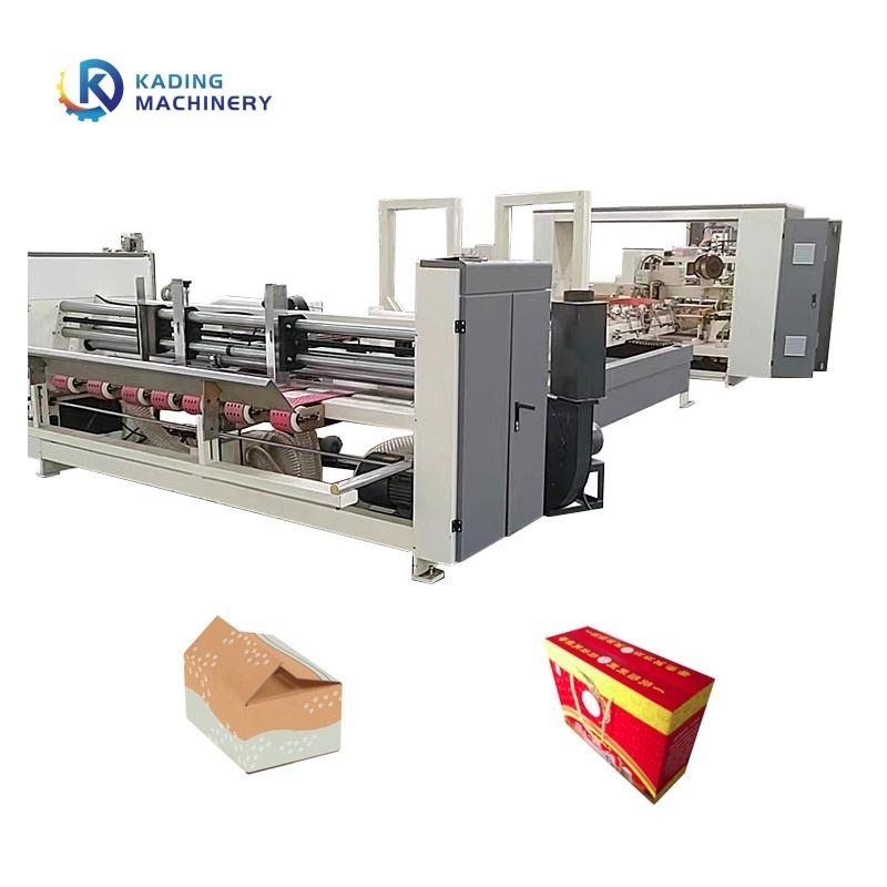 4 6 Corners Full Auto Folder Gluer Stitching Machine For Pizza Box Making