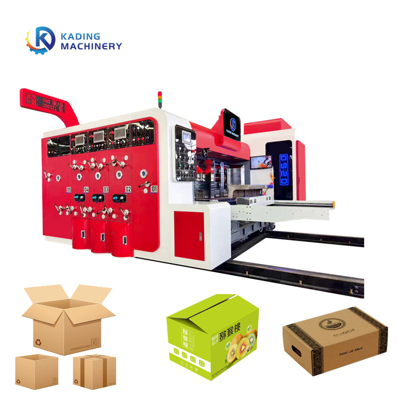 Leading Edge Feeding Corrugated Box Printing Machine With Rotary Die Cutting