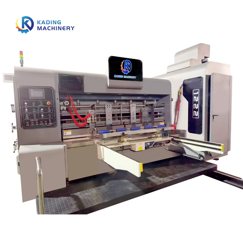 Servo Motor Feeding Corrugated Cardboard Printer With Rotary Slotting Die Cutter